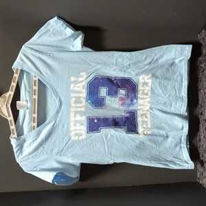 Port & Company Teenager Women's Short Sleeve V-Neck Graphic T Sz M